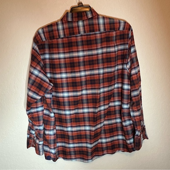 Daniel Cremieux Blue and Orange Casual Button Down Shirt - Picture 3 of 7